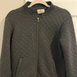 Marine Layer Gray Quilted Bomber Jacket